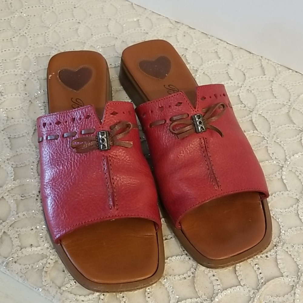 Brighton Java Leather Mules / Slides, Size 7 - image 2
